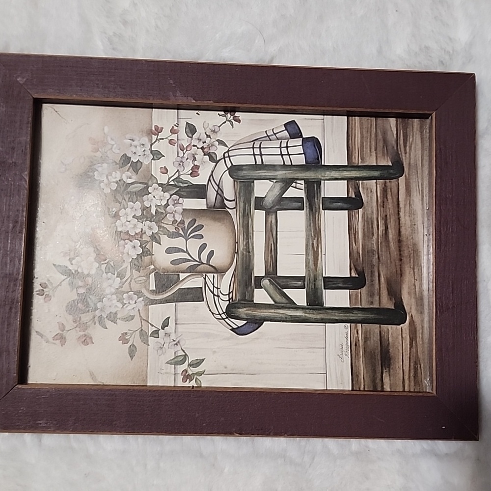 Rustic Brown Wooden Framed Wall Art Set. 8 x 6 size. - Picture 2 of 5